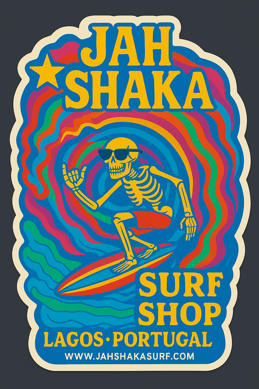 JAH SHAKA Classic decal Sticker "Psycho Surfer." 2025